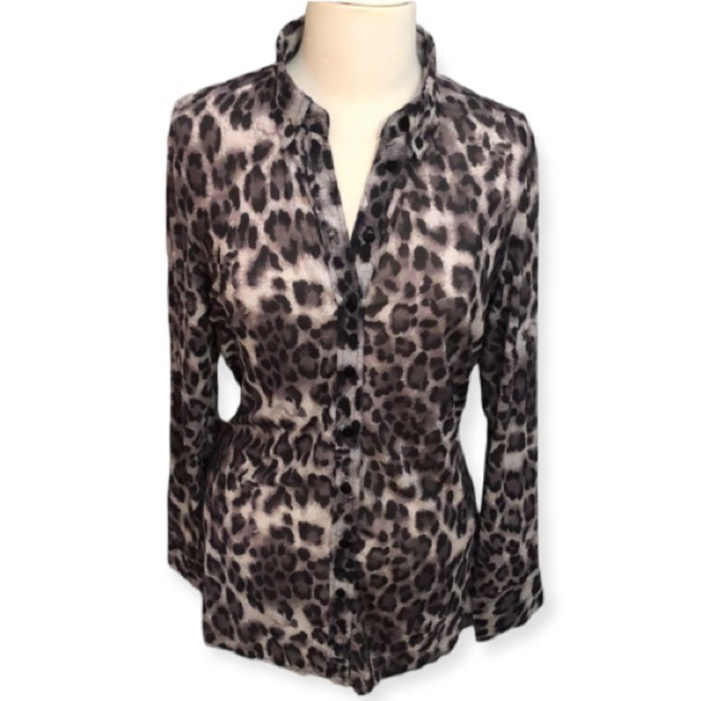 Classy Sheer Cheetah Print Blouse (17)